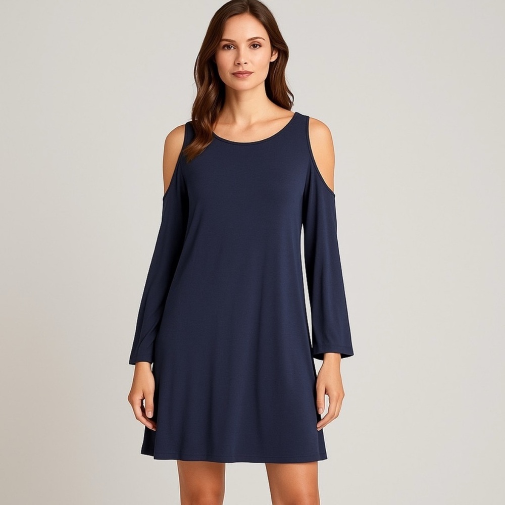 Tart NWT Navy Long Sleeve Cold Shoulder Dress